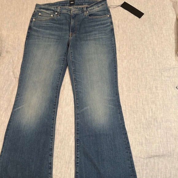 Edwin Denim - NWT‎ Edwin Lark Flare Jeans Flashback Blue High Rise Denim EW2061ICS Designer 31